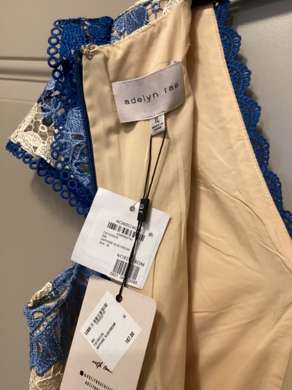 Adelyn Rae Adeline Palm Lace Midi Dress, size XL - Picture 10 of 12